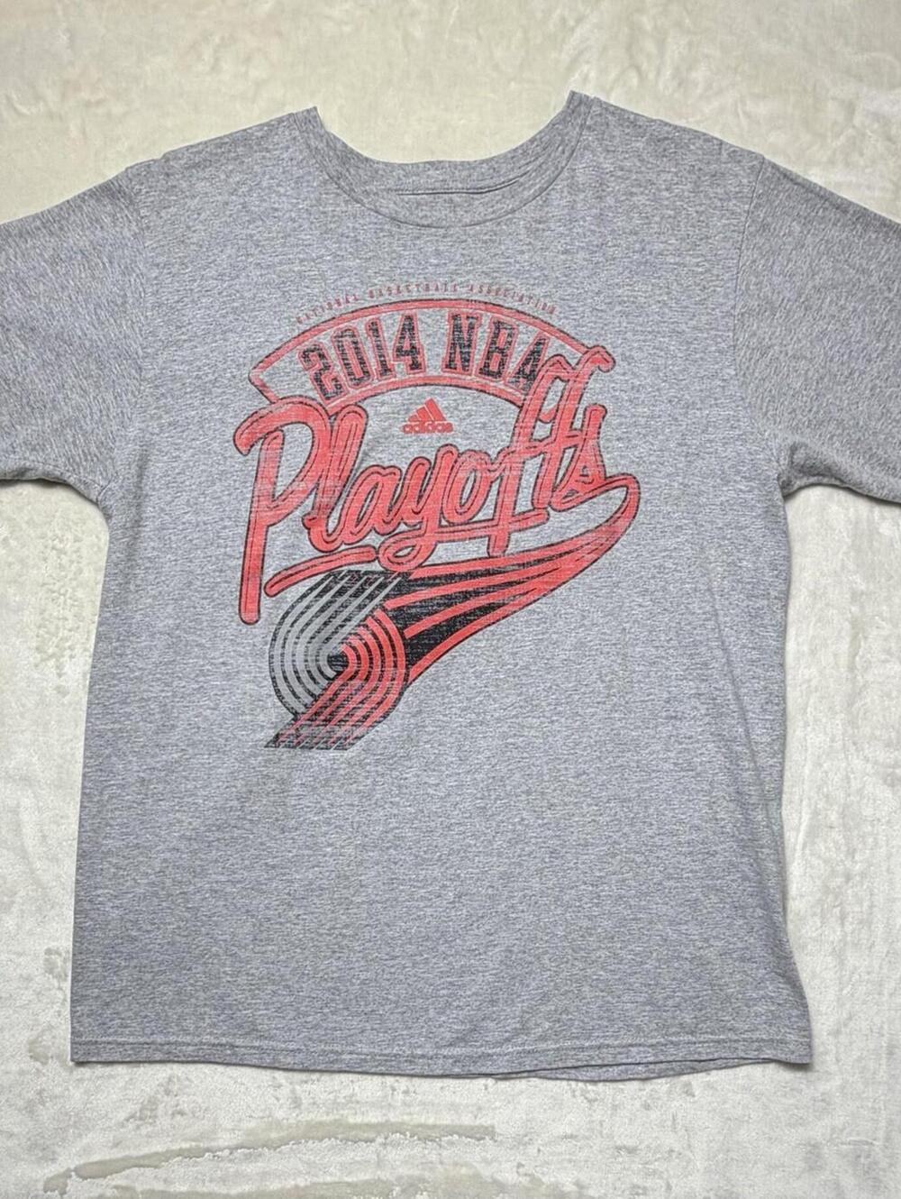 Men's Adidas 2014 NBA Playoffs Portland Trail Blazers T-Shirt Gray Size Large